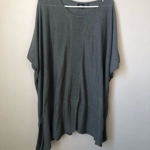ZEN Cashmere short sleeved poncho green  Medium